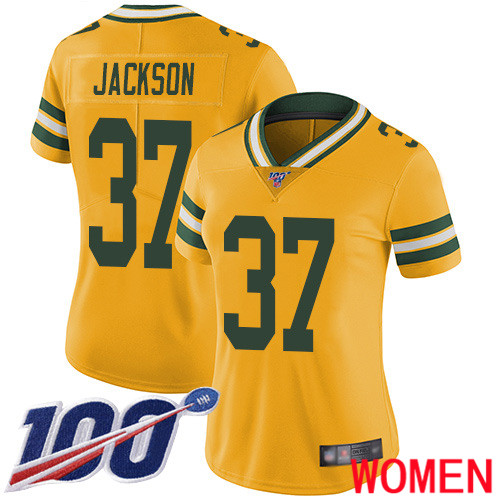 Green Bay Packers Limited Gold Women 37 Jackson Josh Jersey Nike NFL 100th Season Rush Vapor Untouchable